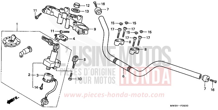 ROHRGRIFF/OBERE BRUECKE von CB Seven Fifty SCHWARZ (NH1) von 2001